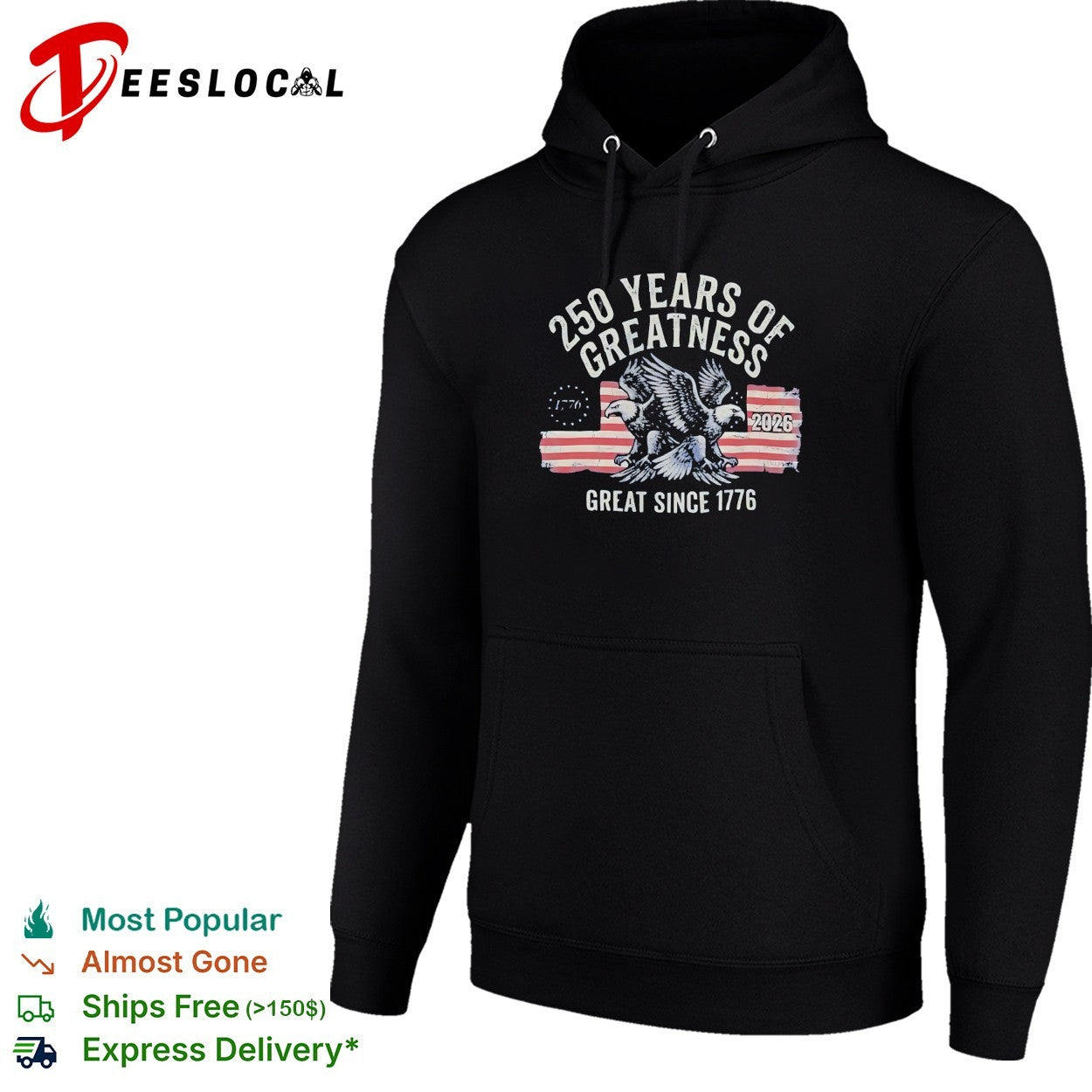 Eagle spreading wings 250 years of greatness 1776 2026 shirt