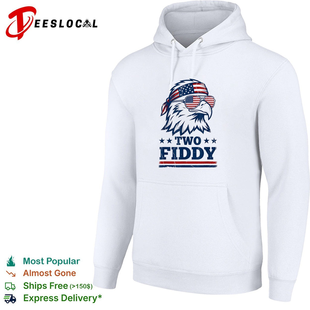 Eagle wearing flag bandana sunglasses two fiddy shirt