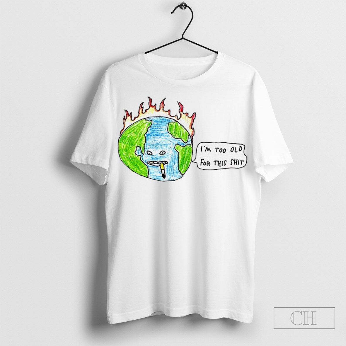 Earth Smoking Im Too Old For This Shit T-Shirts, Hoodie, Sweatshirt | InkRitualCo.com