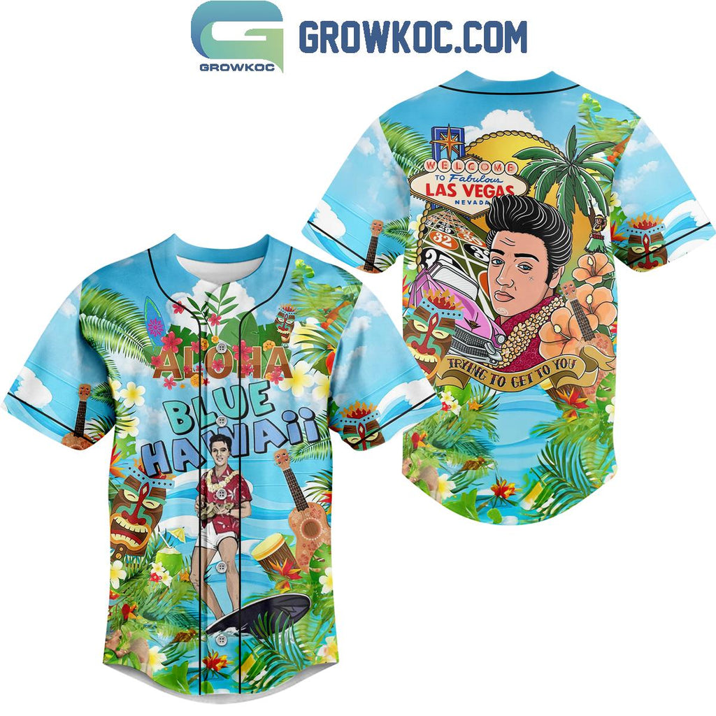 Elvis Presley Aloha Blue Hawaii Fan Personalized Baseball Jersey
