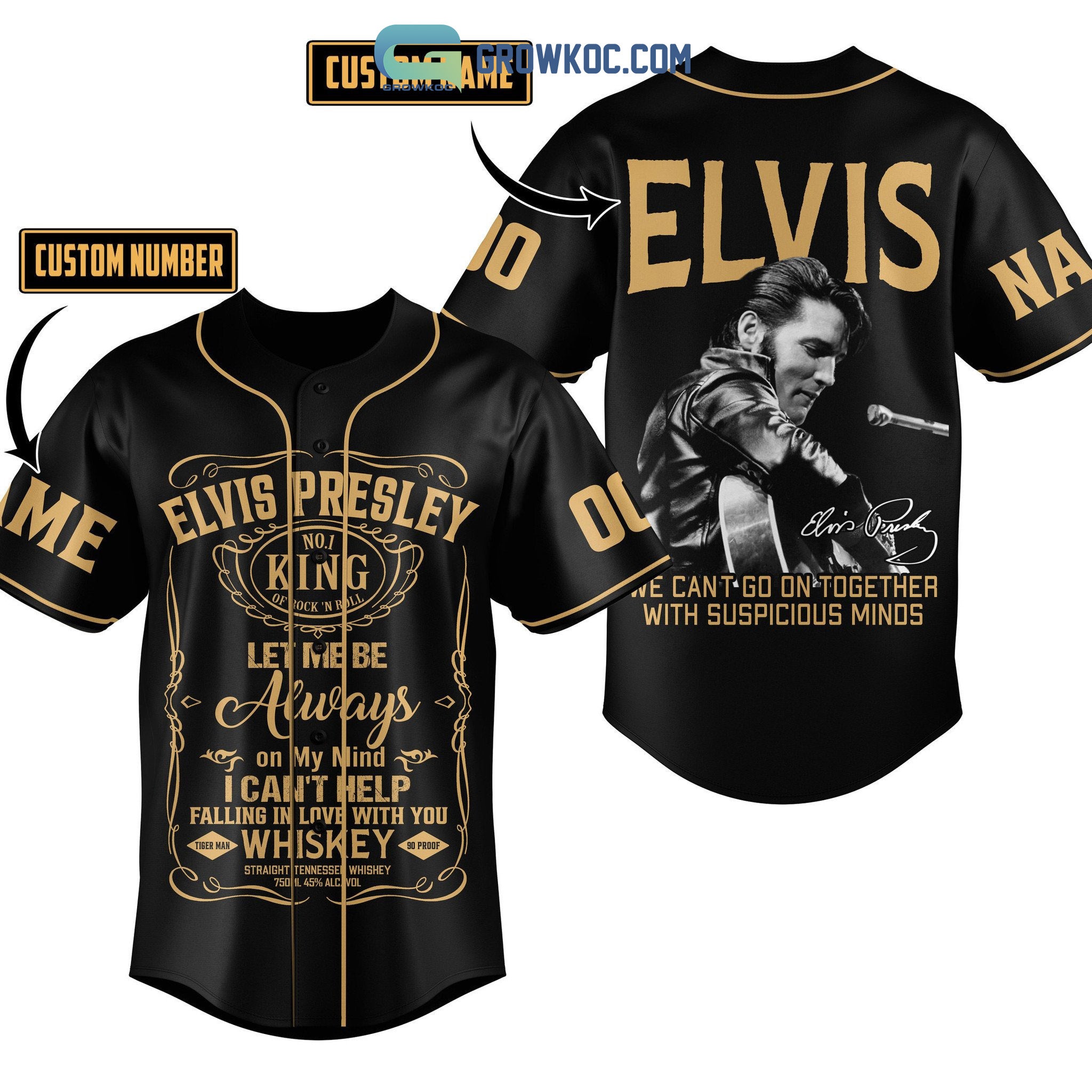 Elvis Presley King Of Rock N Roll Personalized Baseball Jersey