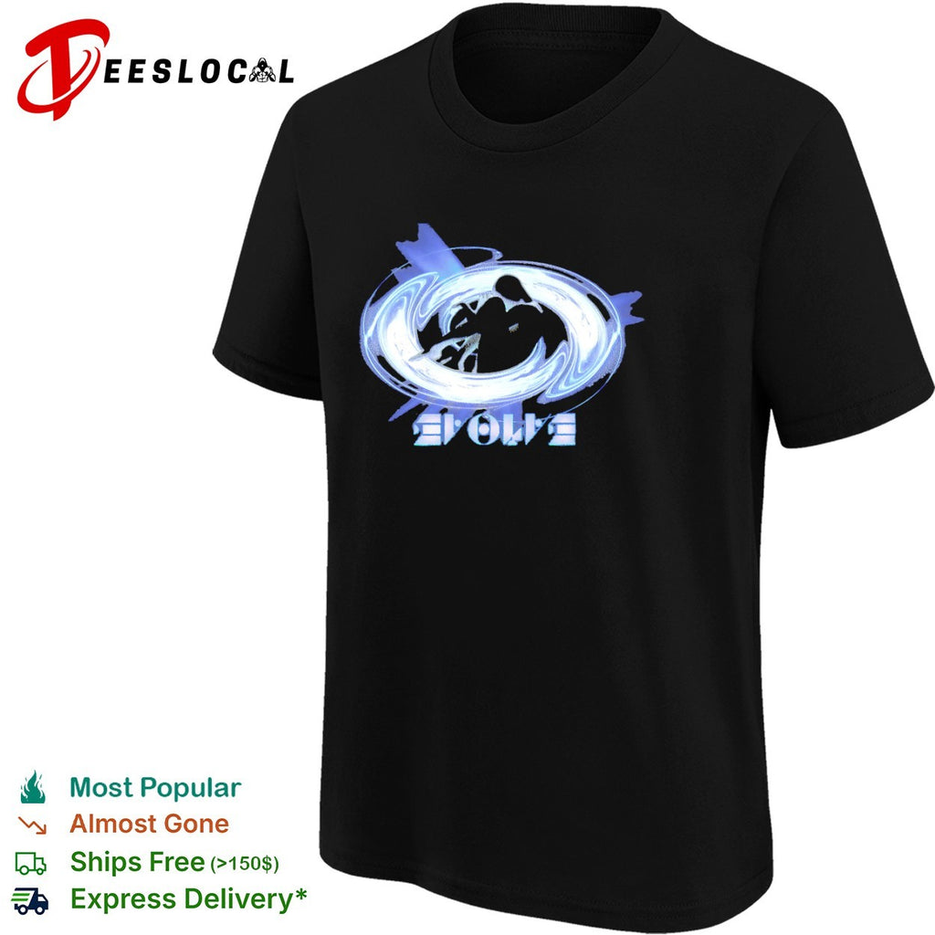 Evolve Abstract Swirl Logo Design Surreal Aesthetic Outer Space Concept Shirt