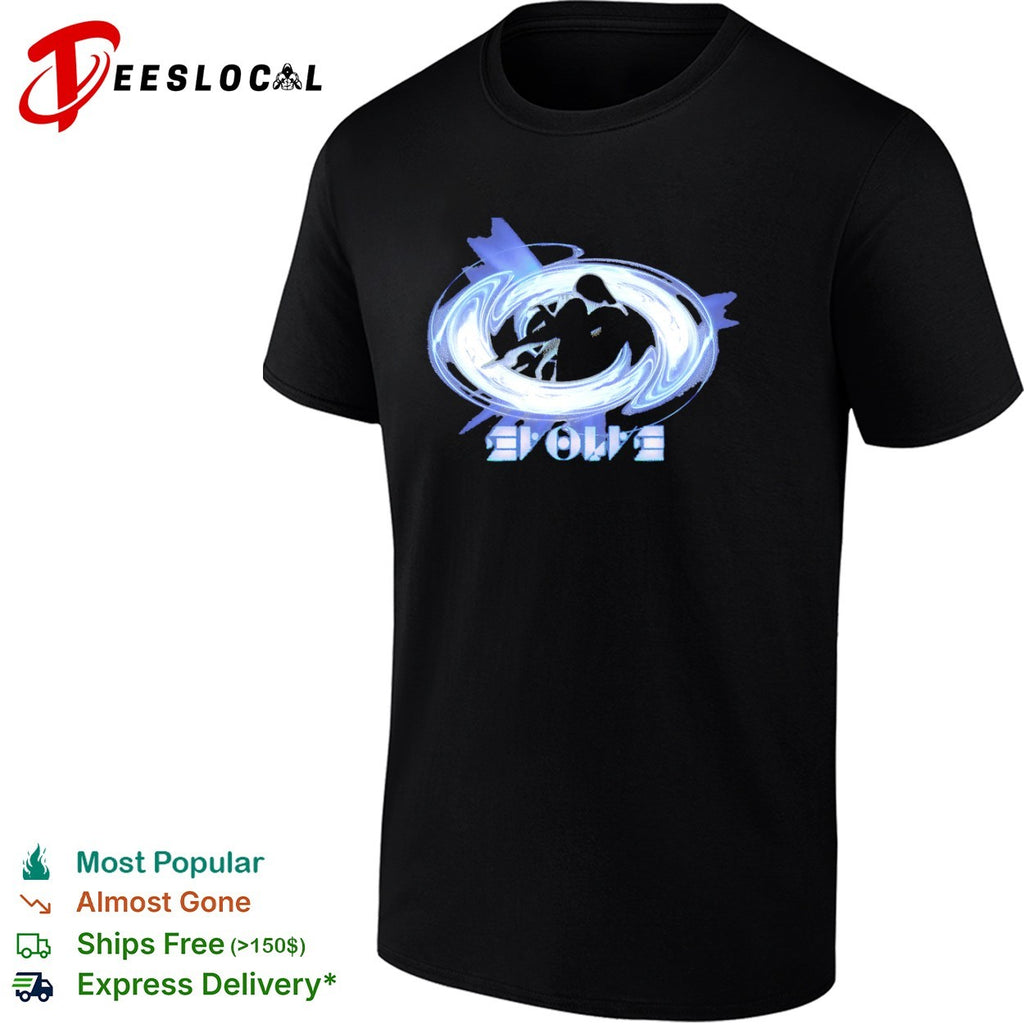 Evolve Abstract Swirl Logo Design Surreal Aesthetic Outer Space Concept Shirt