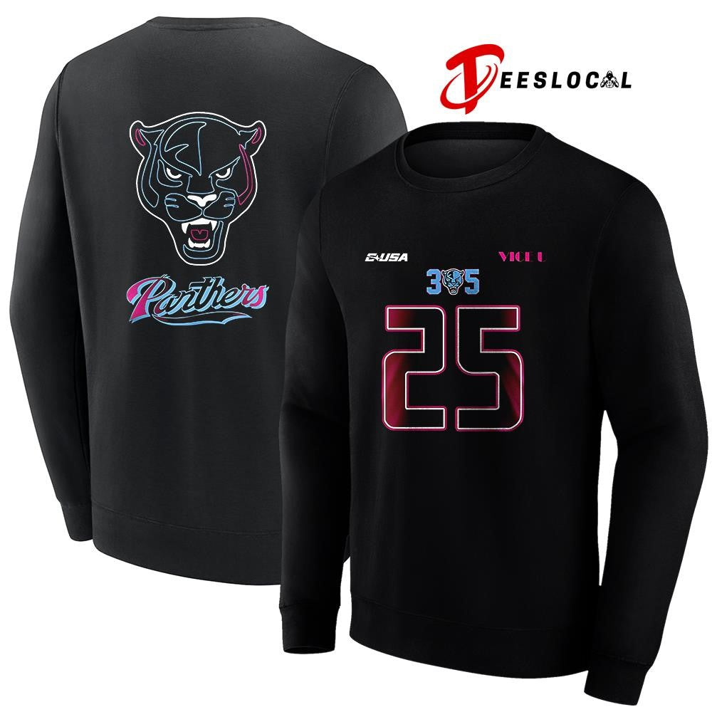 FIU Panthers 305 25 volume III neon lights graphic shirt