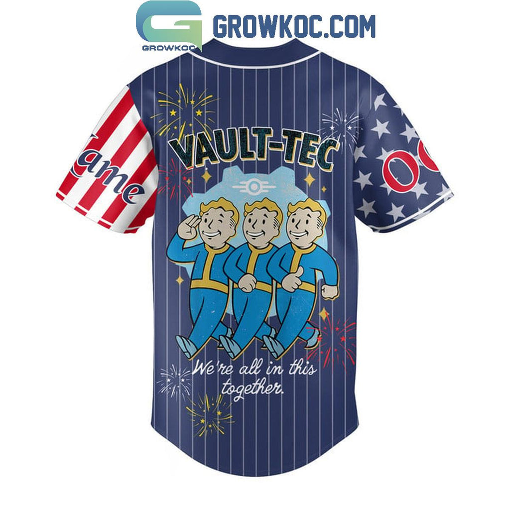Fallout Vault-Tec 1776-2076 We’re All In This Together Personalized Baseball Jersey