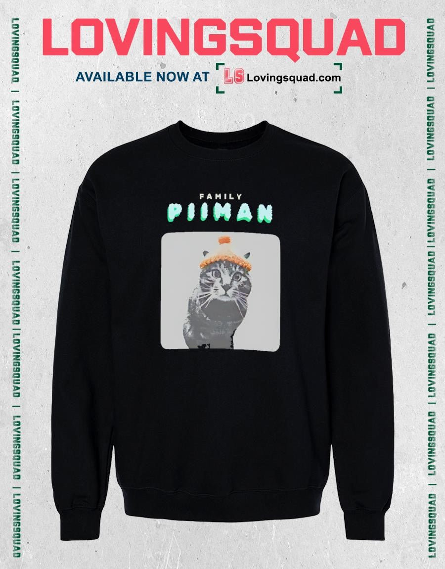 Family Piiman Cat in a Beanie cute pet T-shirt