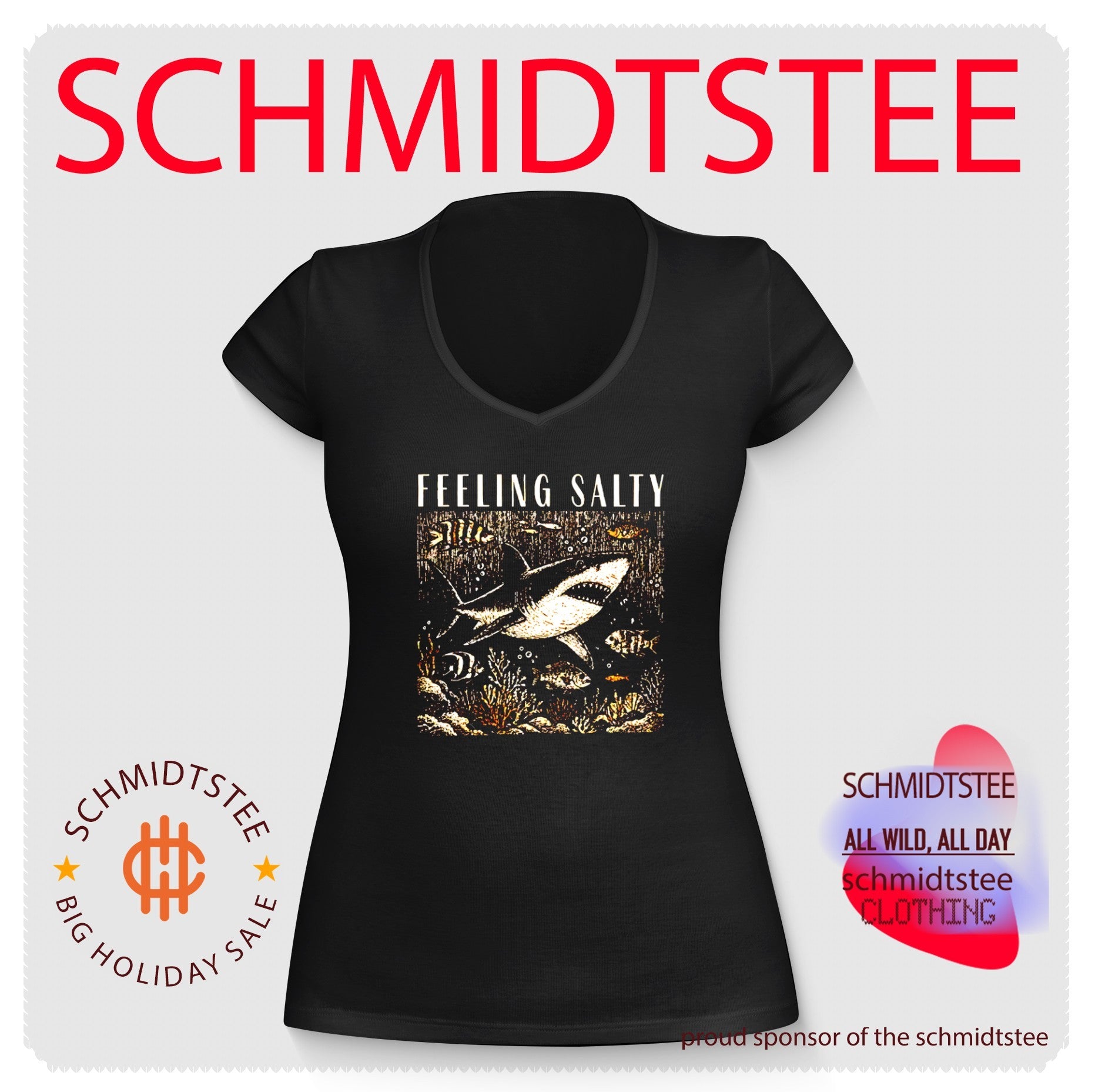 Feeling Salty Shark Ocean Life sea underwater shirt