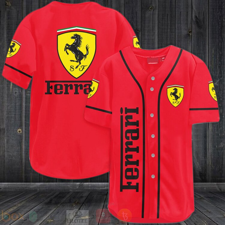 FASHION Ferrari Baseball Jerseys Botton Shirt