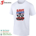Ferris Bueller leaning on red car save Ferris class of 86 shirt