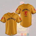 Fireball Cinnamon Whisky medium amber Baseball shirt