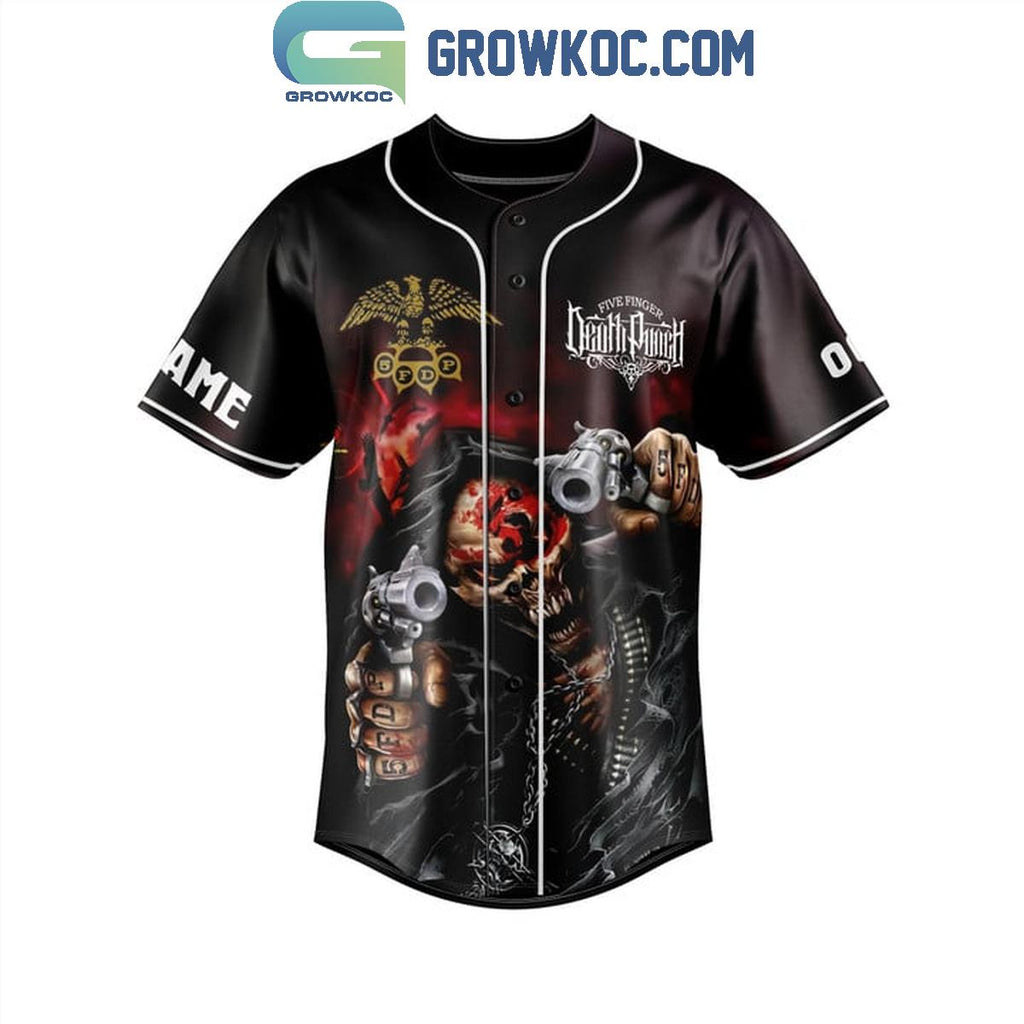 Five Finger Death Punch Blue On Black Personalized Baseball Jersey
