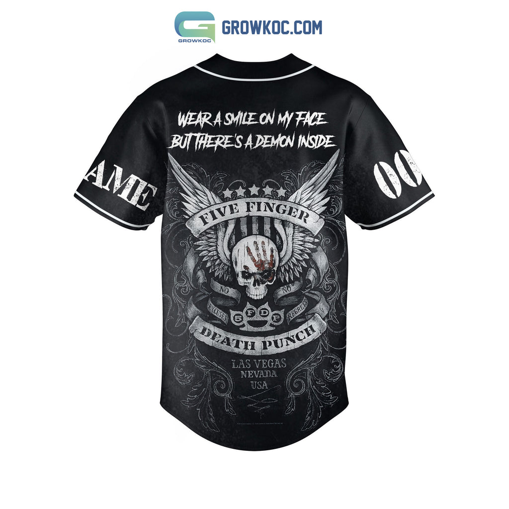 Five Finger Death Punch Wear A Smile On My Face But There’s A Demon Inside Personalized Baseball Jersey
