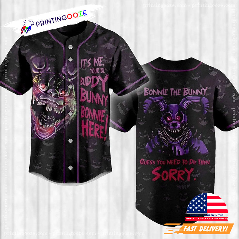 Five Night At Freddy Horror Game Baseball Jersey