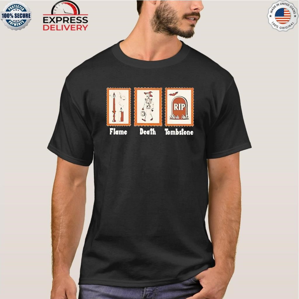 Flame Death Tombstone Halloween Shirt
