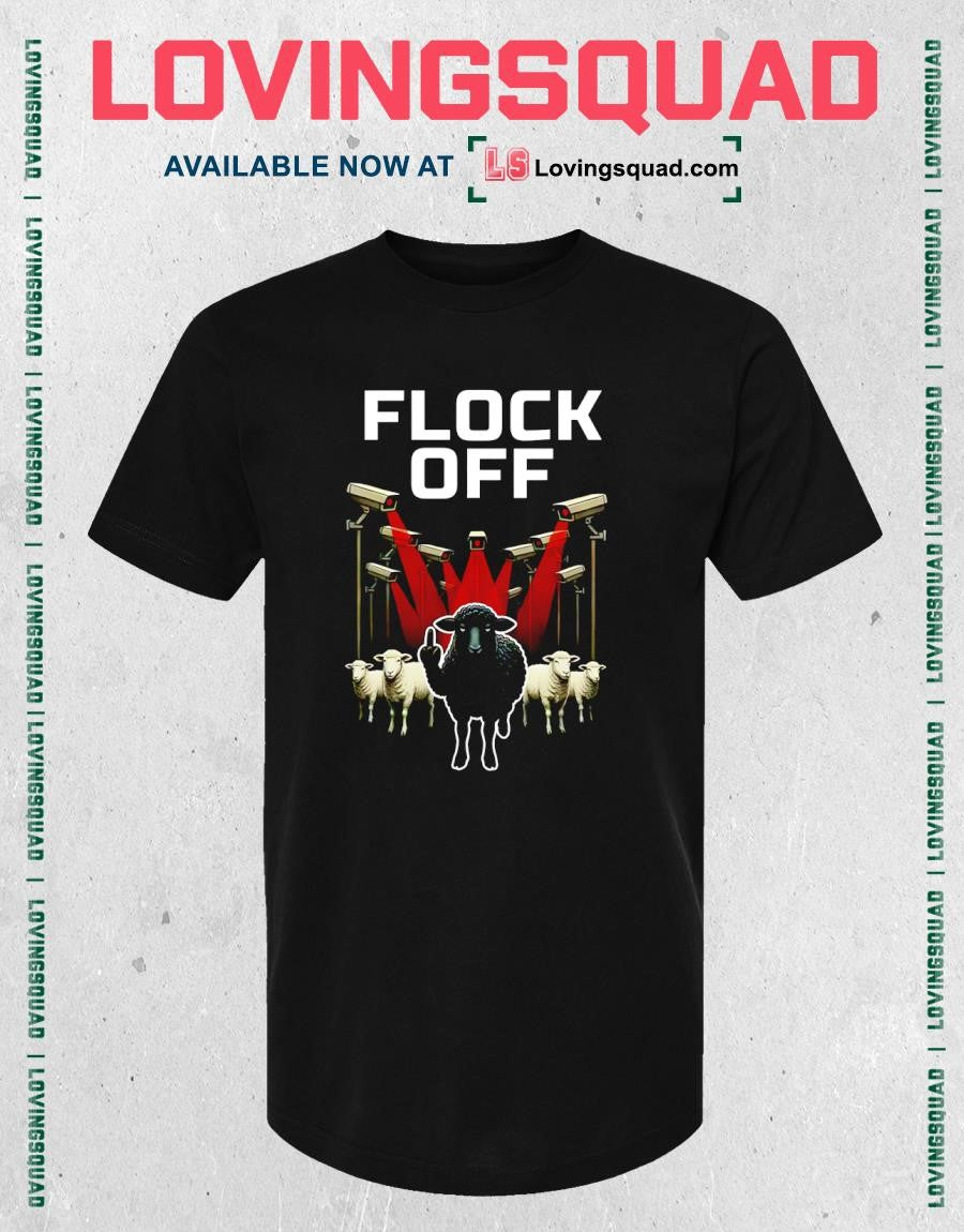 Flock Off Black Sheep Surveillance Rebellion T-shirt