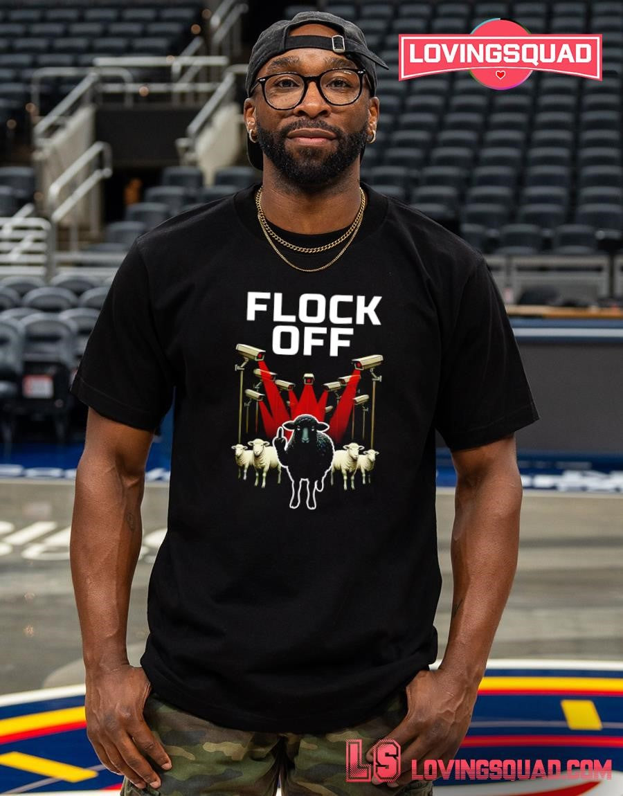Flock Off Black Sheep Surveillance Rebellion T-shirt
