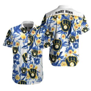 Floral MLB Milwaukee Brewers Beach Shirt - Brewers Hawaiian Shirt