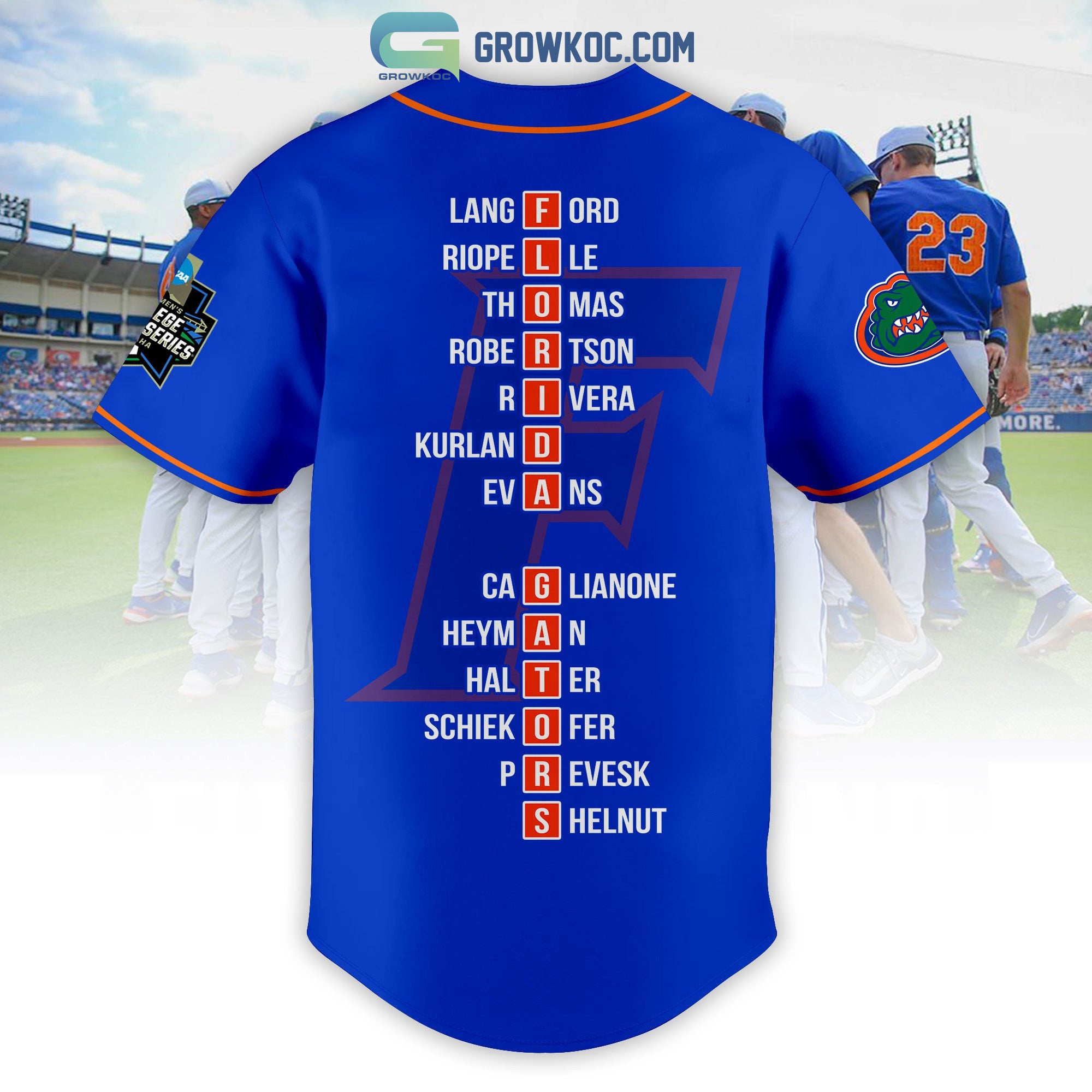 Florida Gators 2023 NCAA Baseball Nationbal Champions Baseball Jersey