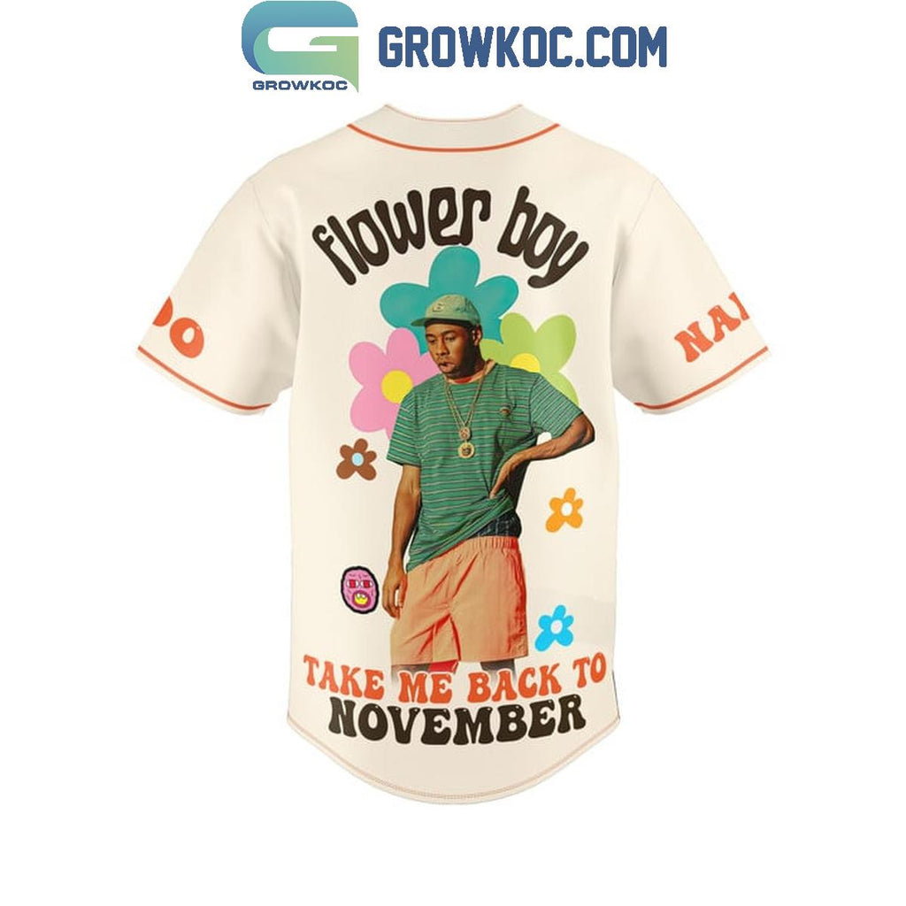 Flower Boy Take Me Back To November Tyler The Creator Personalized Baseball Jersey