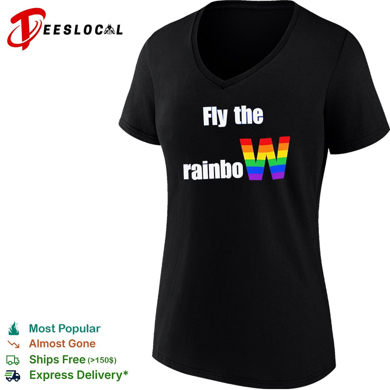 Fly the rainbow W pride flag shirt