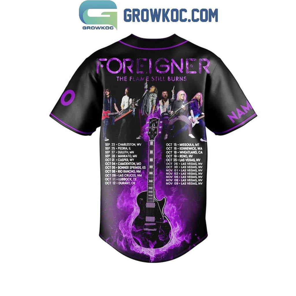 Foreigner The Flames Still Burns 2024 Tour Personalized Baseball Jersey