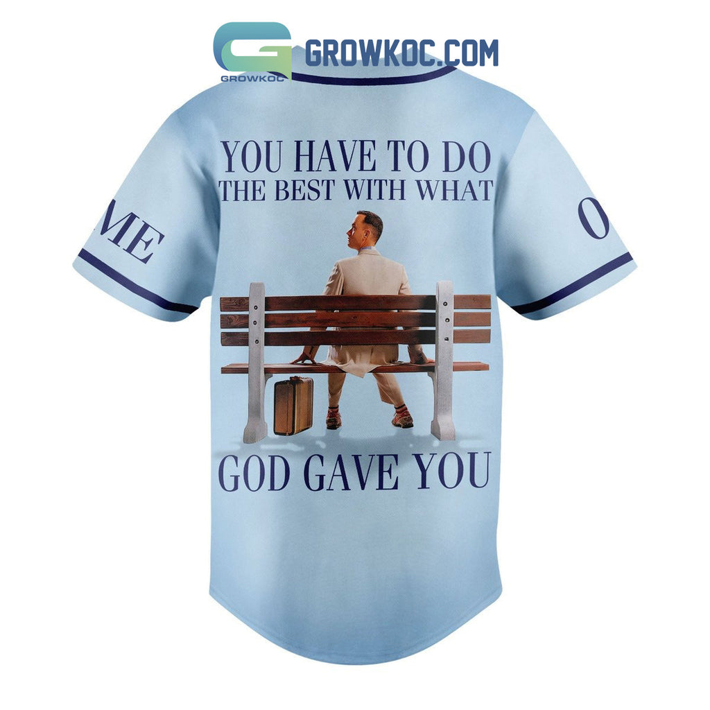 Forrest Gump Do The Best With What God Gave You Personalized Baseball Jersey