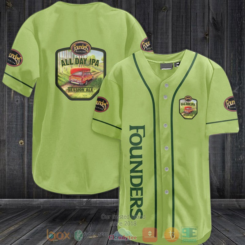Founders All Day Ipa green Baseball shirt