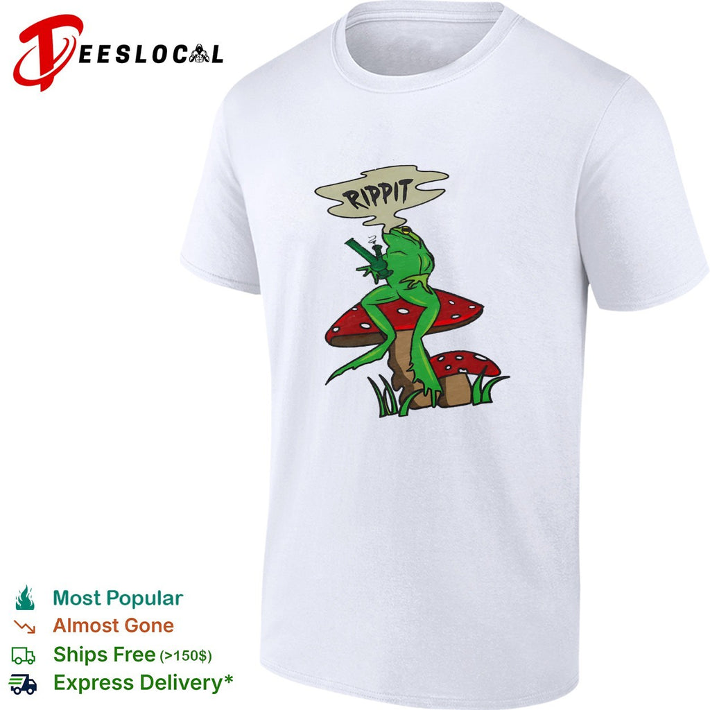 Frog holding gun rippit shirt