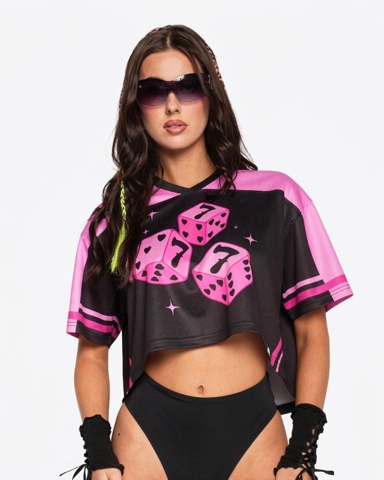 Feeling Lucky Cropped Football Jersey