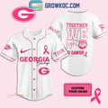 Georgia Bulldogs Together We Fight Breast Cancer Personalized Baseball Jersey