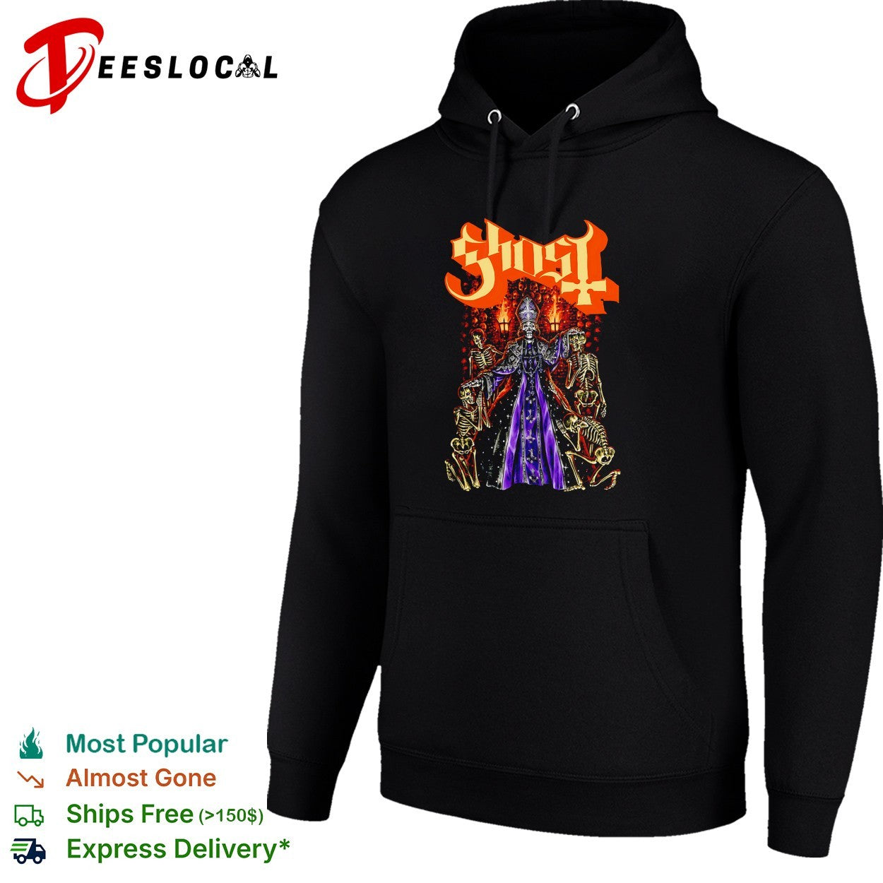 Ghost band skeleton nuns candlelight shirt