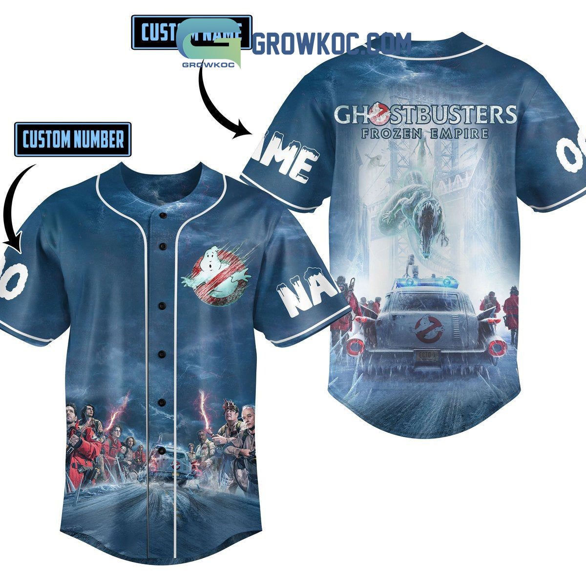 Ghostbusters Frozen Empire Personalized Baseball Jersey