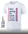 Girl going to work in an office shirt