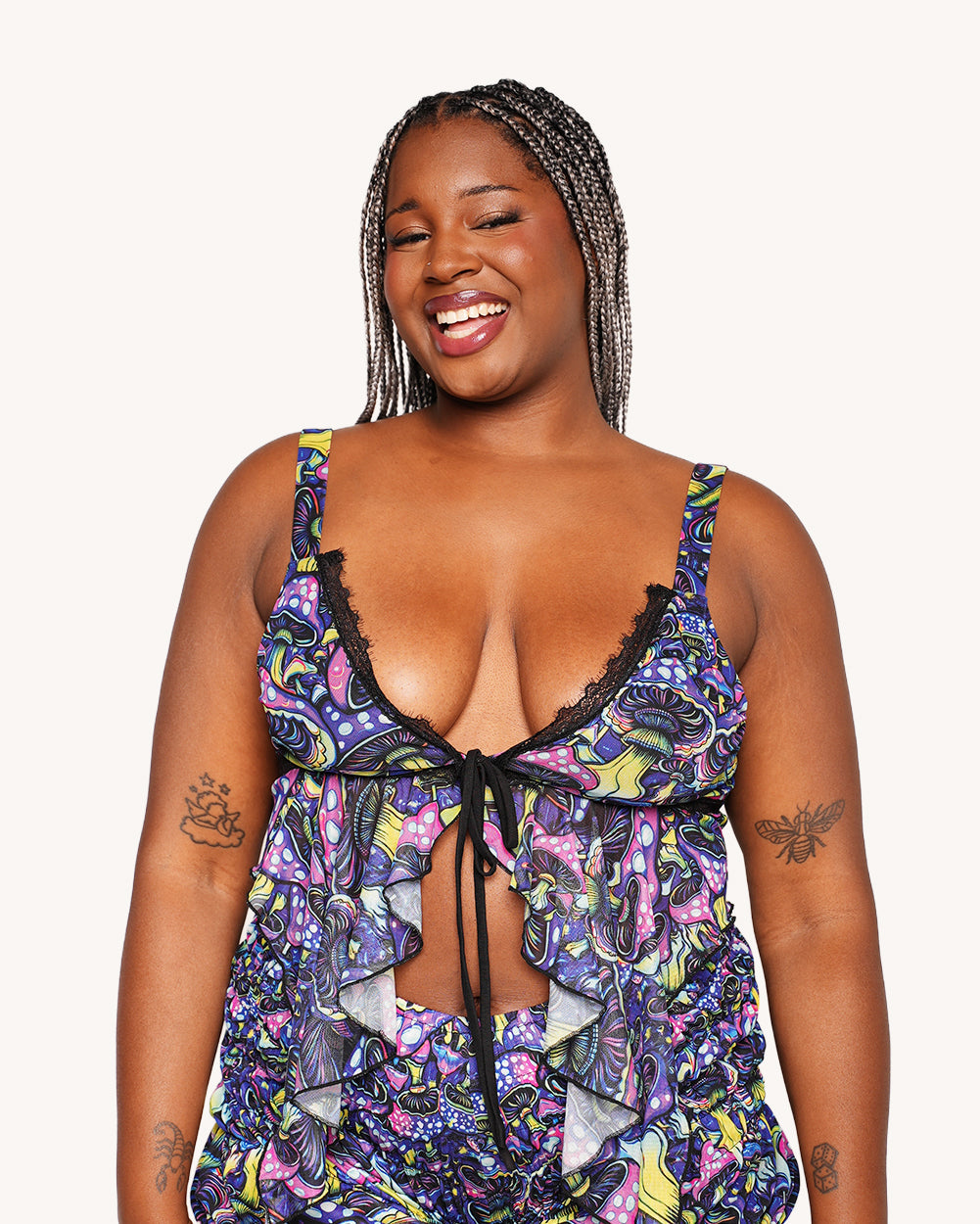 Glowshroom Ruffle Halter Top
