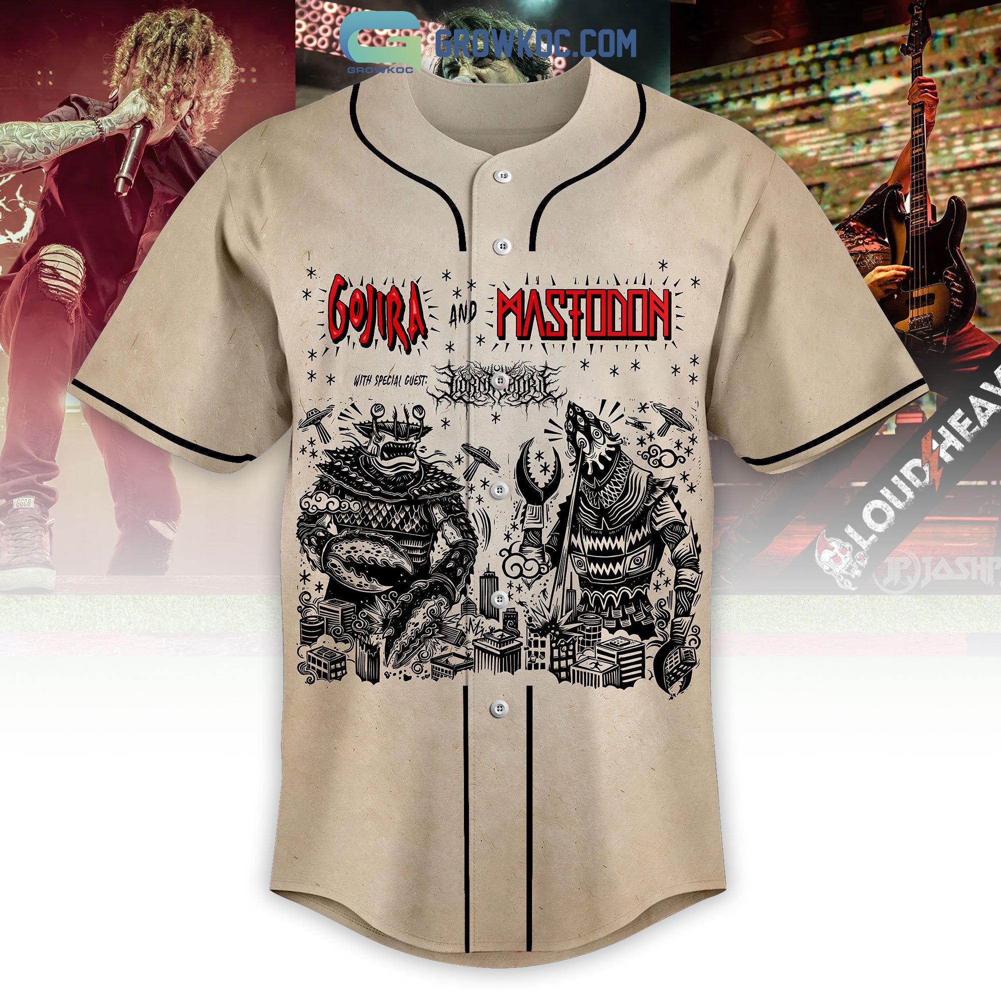 Gojira And Mastodon The Mega Monsters Tour 2023 Baseball Jersey