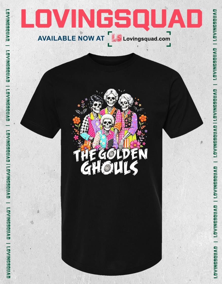 Golden Ghouls Skeleton Spooky Halloween Friends T-shirt