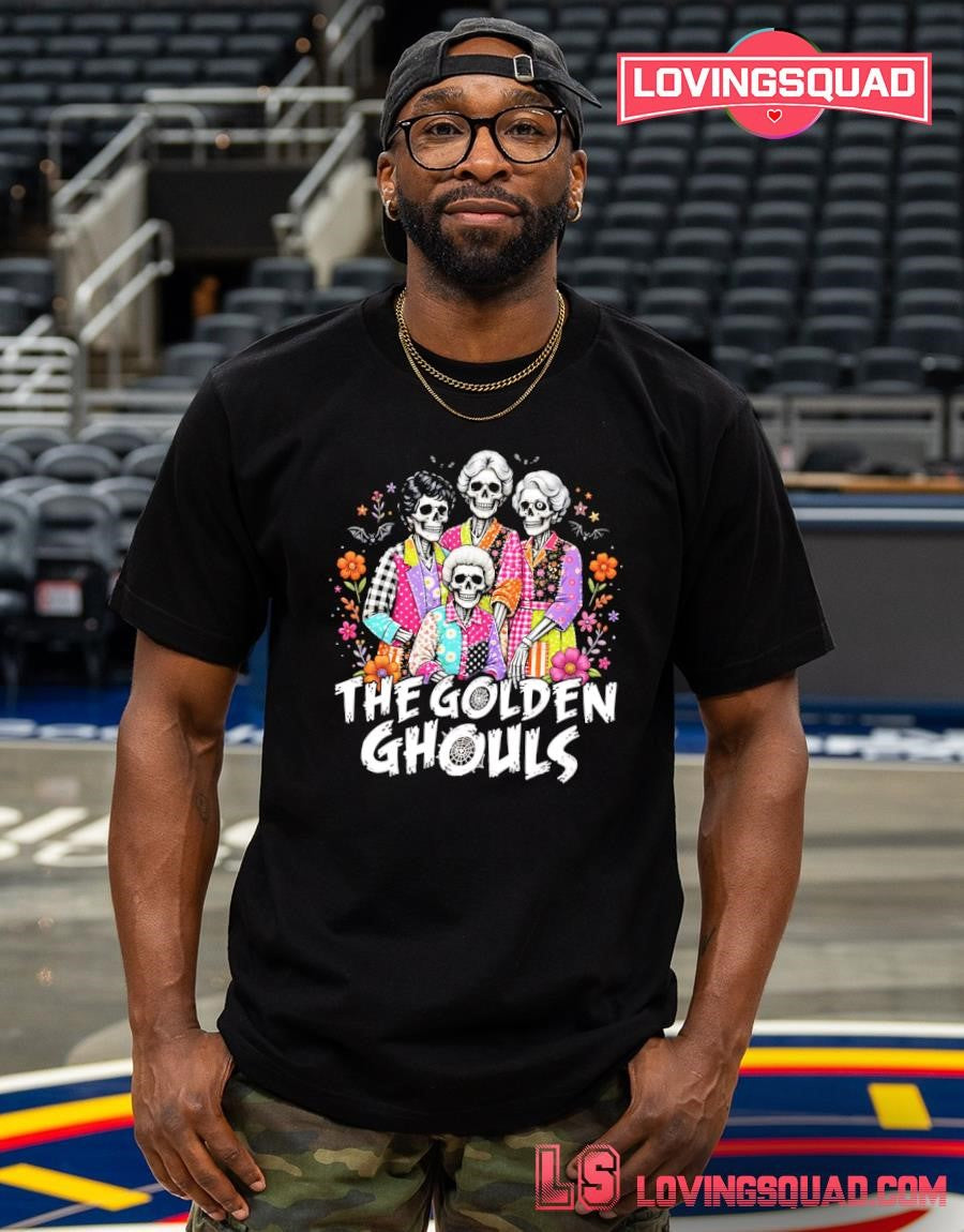 Golden Ghouls Skeleton Spooky Halloween Friends T-shirt