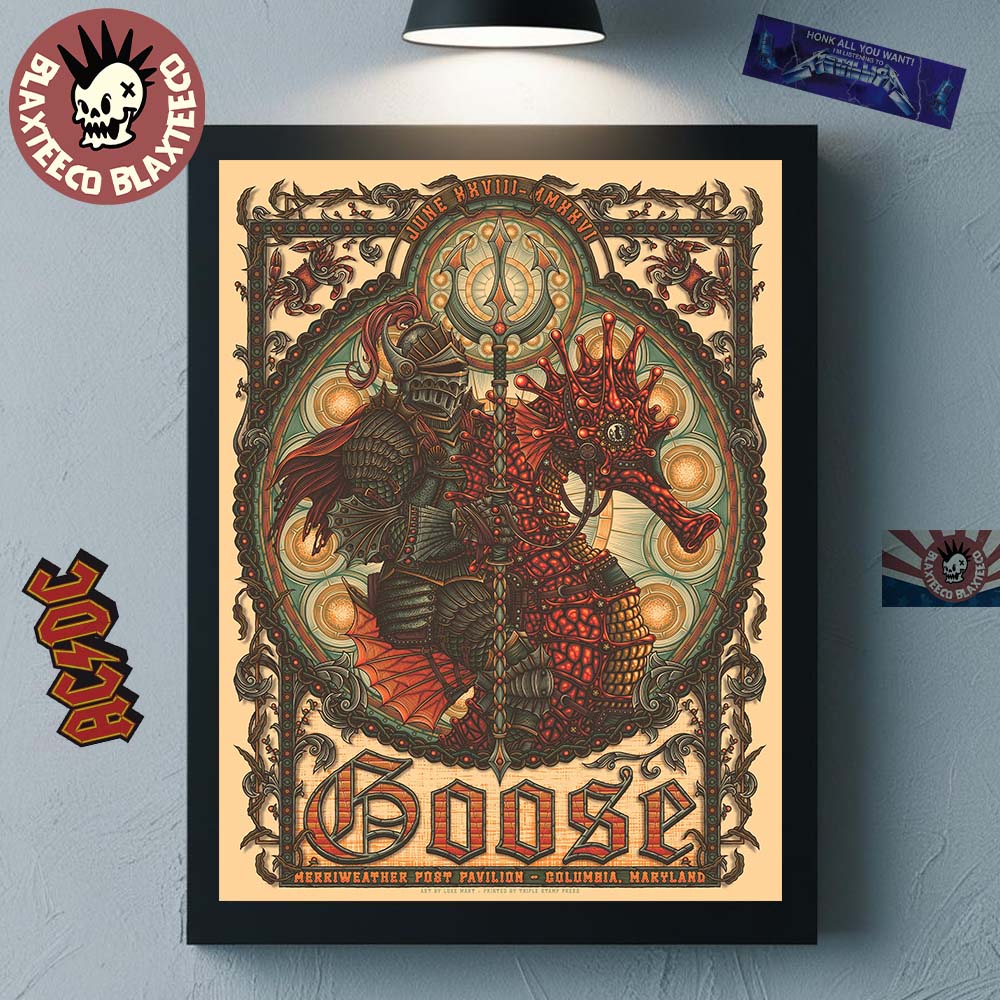 Goose Columbia Maryland 2026 Exclusive Event Poster At Merriweather Post Pavilion On June 28 2026 A Knight of the Seven Seas Poster Canvas