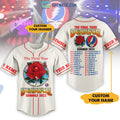 Grateful Dead The Final Tour Summer 2023 Personalized White Design Baseball Jersey
