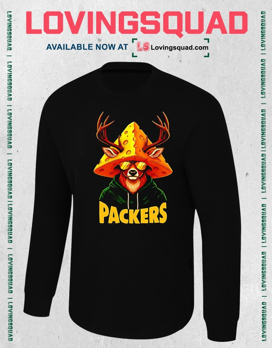 Green Bay Packers Deer Wearing Cheese Hat T-shirt