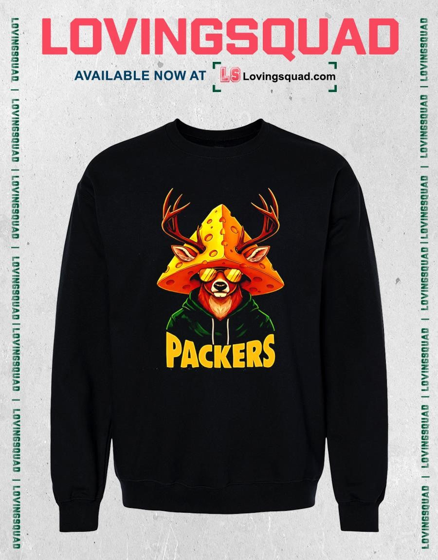 Green Bay Packers Deer Wearing Cheese Hat T-shirt