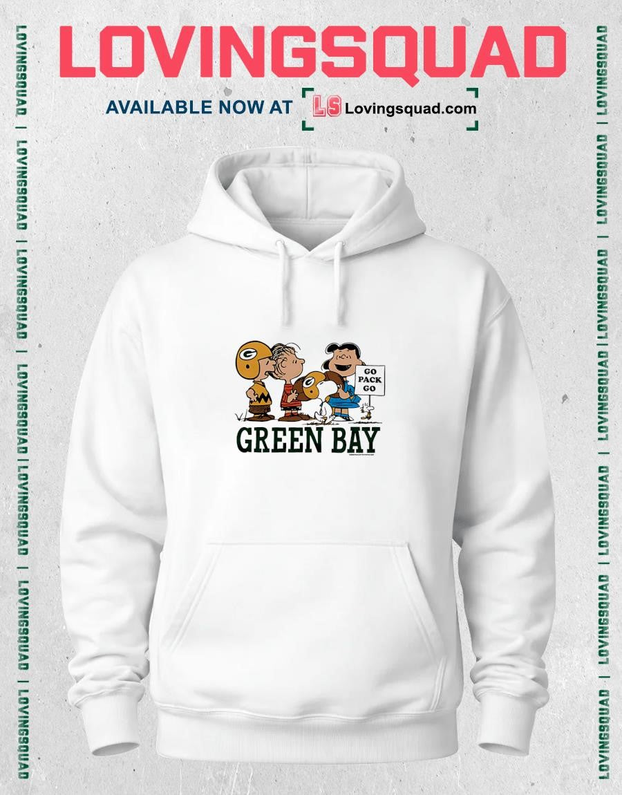 Green Bay Packers Peanuts Go Pack Go Crew T-Shirt
