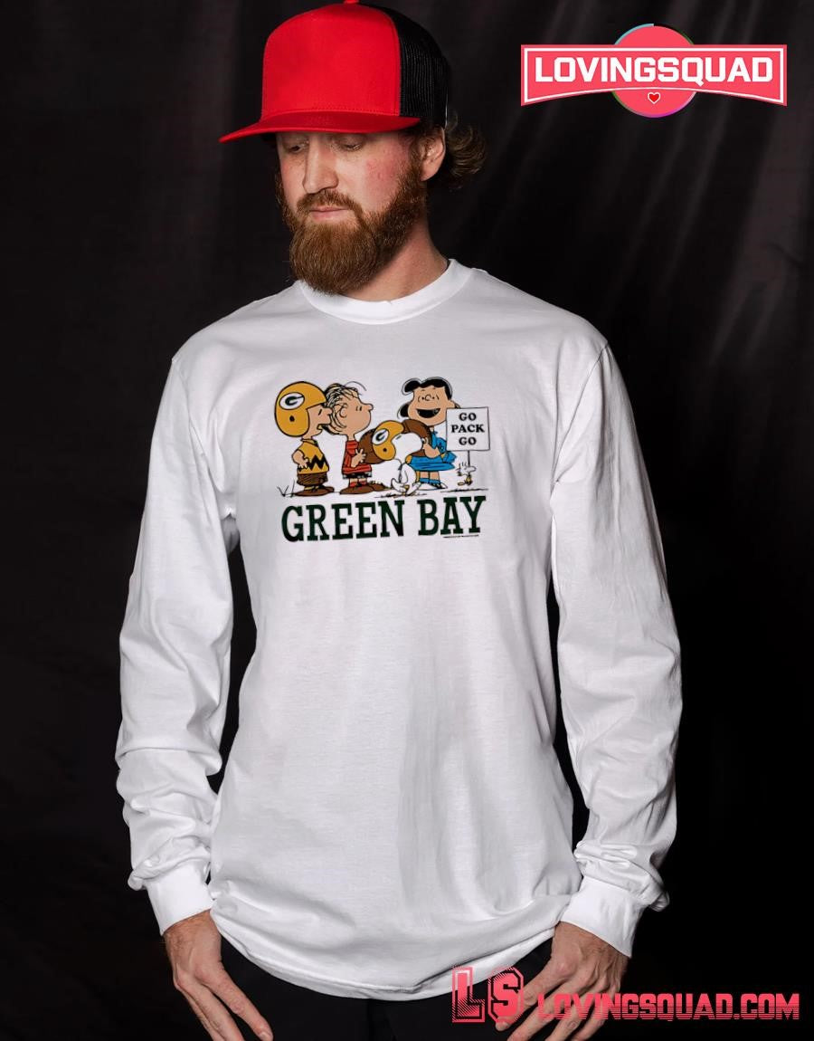 Green Bay Packers Peanuts Go Pack Go Crew T-Shirt