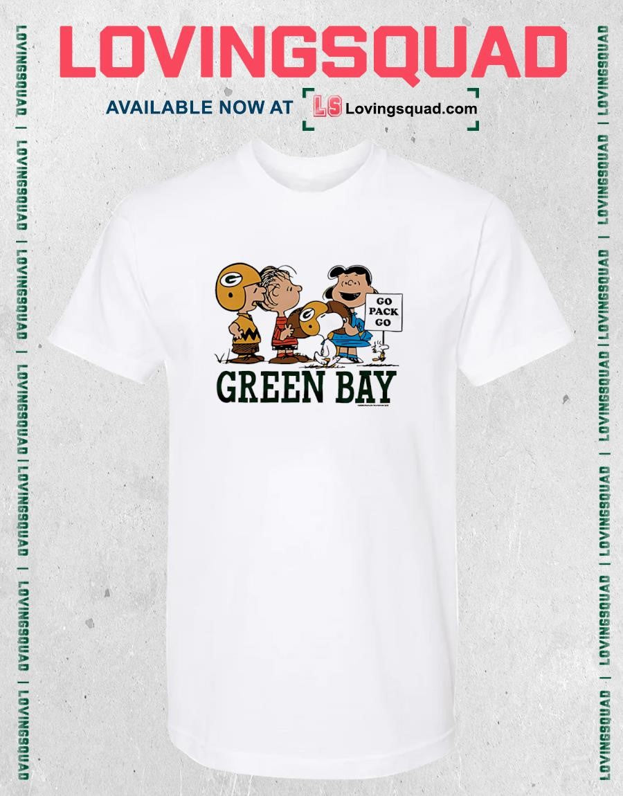 Green Bay Packers Peanuts Go Pack Go Crew T-Shirt