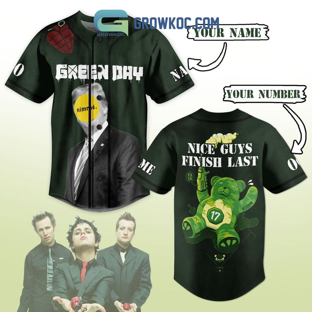 Green Day Nice Guys Finish Last Personalized Baseball Jersey