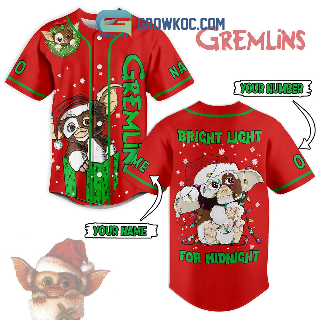 Gremlins Bright Light For Midnight Personalized Baseball Jersey