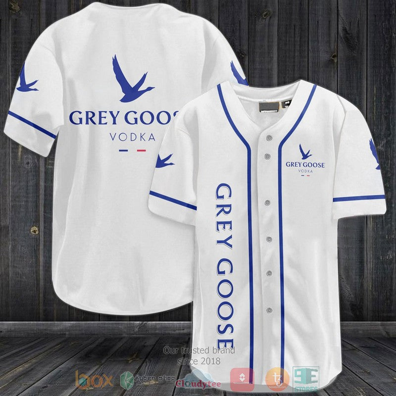 Grey Goose Vodka white blue Baseball shirt
