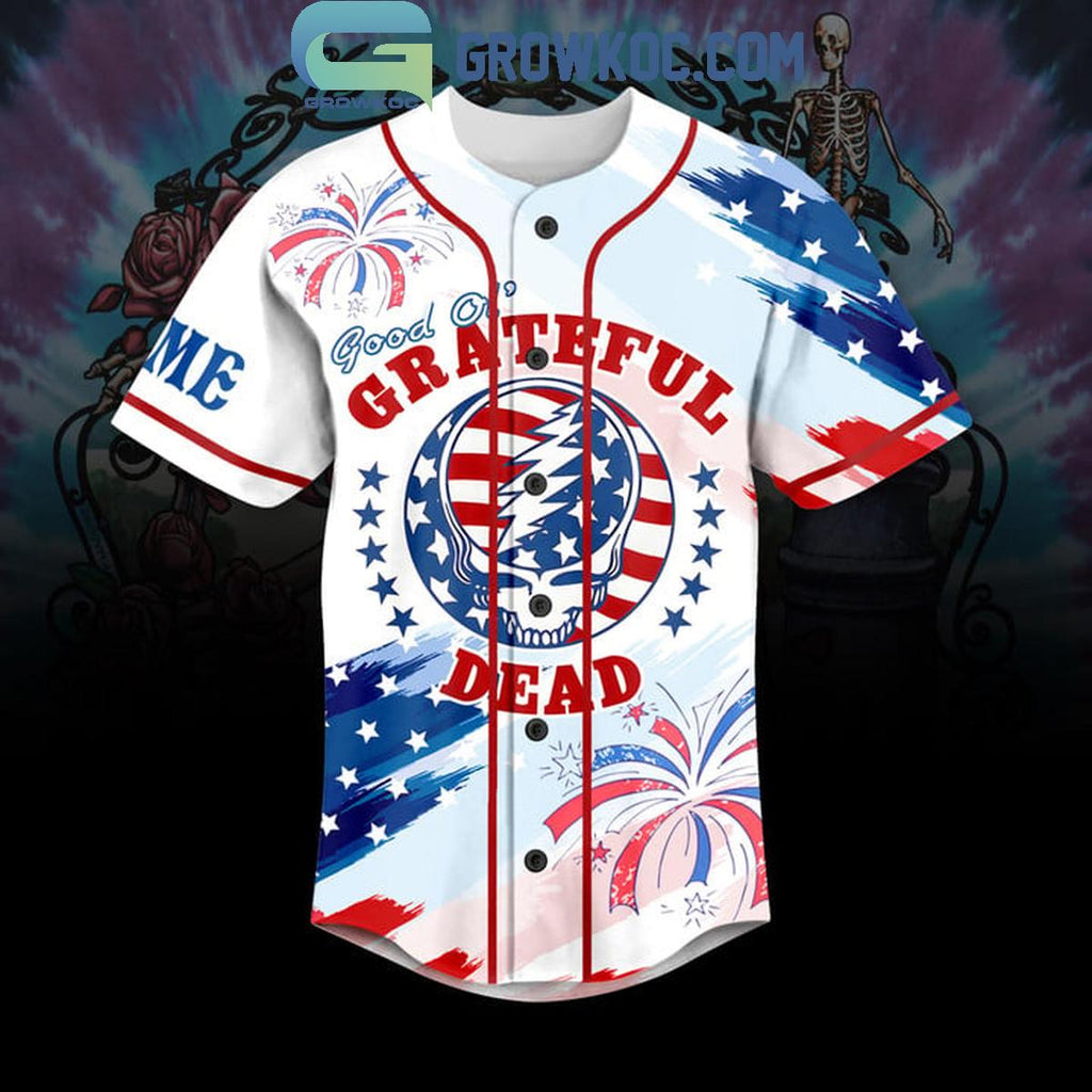 Grillin’ And Chillin’ Grateful Dead Style Personalized Baseball Jersey