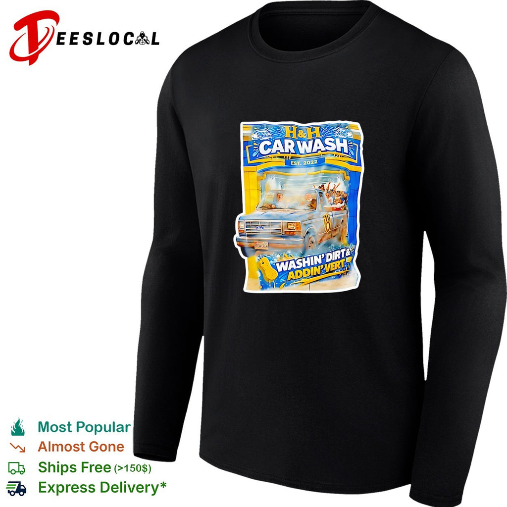 H and H car wash washing dirty adding vert pickup truck shirt