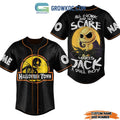 Halloween Town All Work And No Scare Makes Jack A Dull Boy Personalized Baseball Jersey